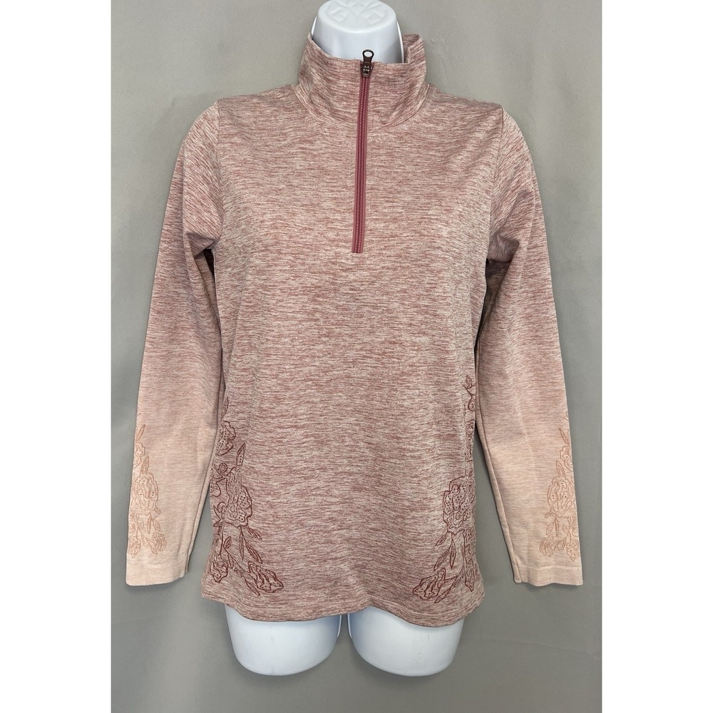 Calia WOMEN'S PINK 1/2 ZIP PULLOVER ACTIVE COMPRESSION TOP SIZE M